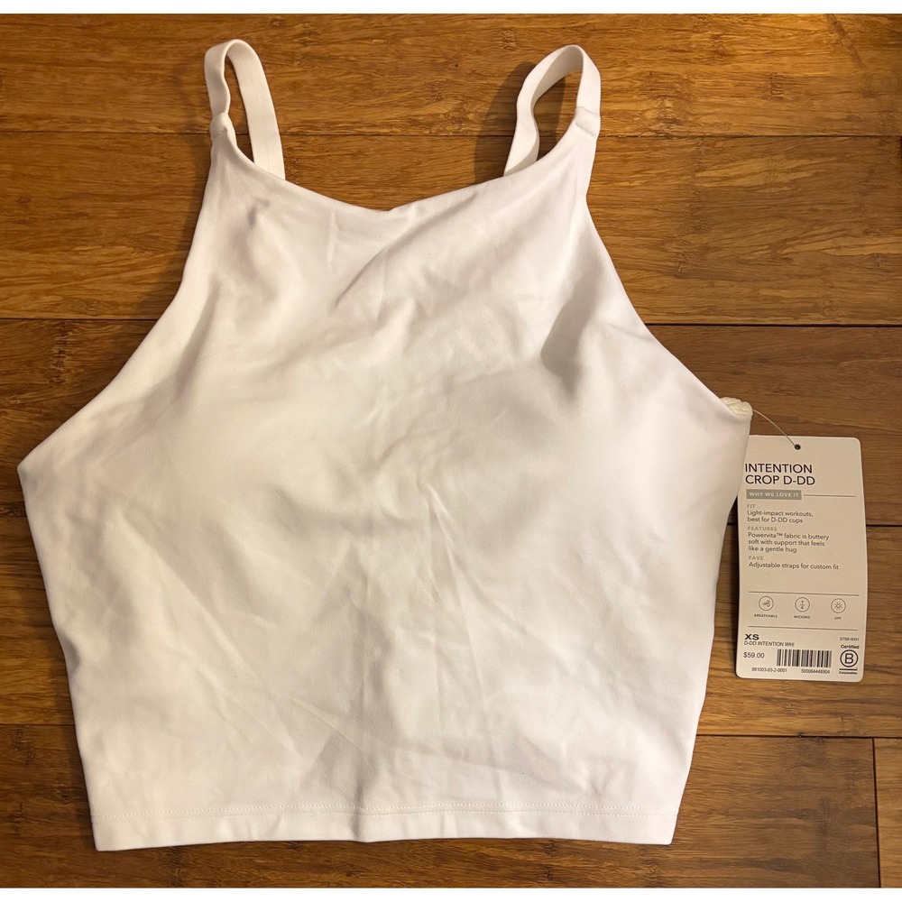 Athleta Intention Cropped Tank D-DD White XS Yoga Pilates Barre Dance NWT $59 - Picture 3 of 8